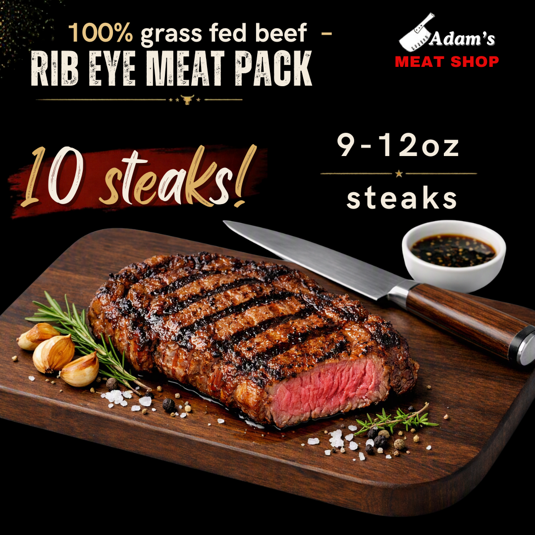 100% Grass Fed Beef Rib Eye Meat Pack