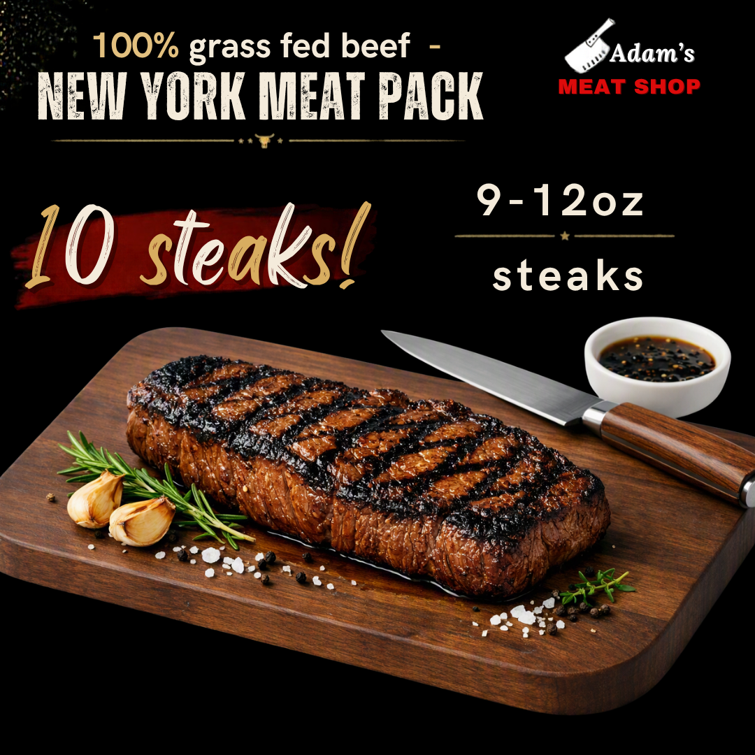 100% Grass Fed Beef New York Steak Meat Pack