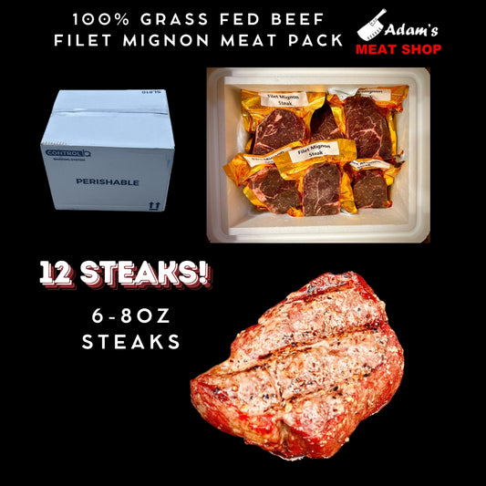 100% Grass Fed Beef Filet Mignon Meat Pack